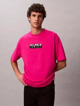 T-Shirt mit Block-Logo-Grafik in lockerer Passform T-Shirt mit Block-Logo-Grafik in lockerer Passform