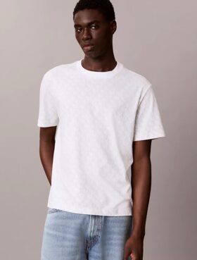 T-Shirt mit durchgehendem Monogram und lockerer Passform