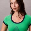 T-Shirt mit Monogram-Logo in grafischer Slim-Passform
