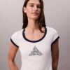T-Shirt mit Monogram-Logo in grafischer Slim-Passform