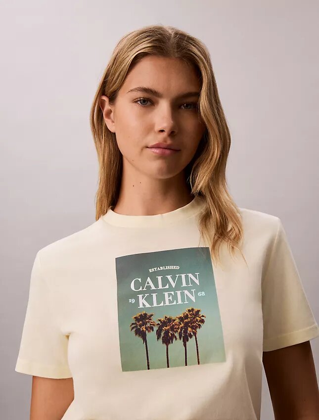 T-Shirt mit Palmen-Logo-Grafik T-Shirt mit Palmen-Logo-Grafik