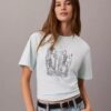 T-Shirt mit Rundhalsausschnitt und Stadtansicht-Grafik T-Shirt mit Rundhalsausschnitt und Stadtansicht-Grafik