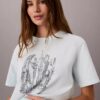 T-Shirt mit Rundhalsausschnitt und Stadtansicht-Grafik T-Shirt mit Rundhalsausschnitt und Stadtansicht-Grafik