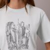 T-Shirt mit Rundhalsausschnitt und Stadtansicht-Grafik T-Shirt mit Rundhalsausschnitt und Stadtansicht-Grafik
