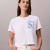 T-Shirt mit Schriftzug-Logo, kurz geschnitten und kastenförmig
