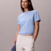 T-Shirt mit Schriftzug von Calvin Klein in Schreibschrift