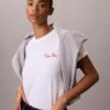 T-Shirt mit Schriftzug von Calvin Klein in Schreibschrift