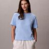 T-Shirt mit Schriftzug von Calvin Klein in Schreibschrift