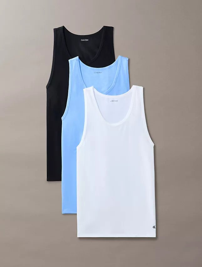 Tanktop aus Cotton Stretch-Mischung im 3er-Pack Tanktop aus Cotton Stretch-Mischung im 3er-Pack