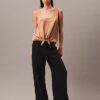 Tanktop aus geknittertem Satin mit Bindeband vorne