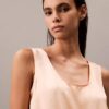 Tanktop aus geknittertem Satin mit Bindeband vorne