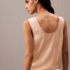 Tanktop aus geknittertem Satin mit Bindeband vorne