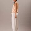 Tanktop aus geknittertem Satin mit Bindeband vorne