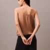 Tanktop aus geknittertem Satin mit Bindeband vorne