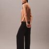 Tanktop aus geknittertem Satin mit Bindeband vorne