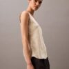 Tanktop aus geknittertem Satin mit Print