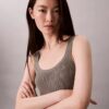 Tanktop aus Viskosemischung mit geripptem Saum