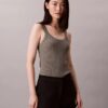 Tanktop aus Viskosemischung mit geripptem Saum