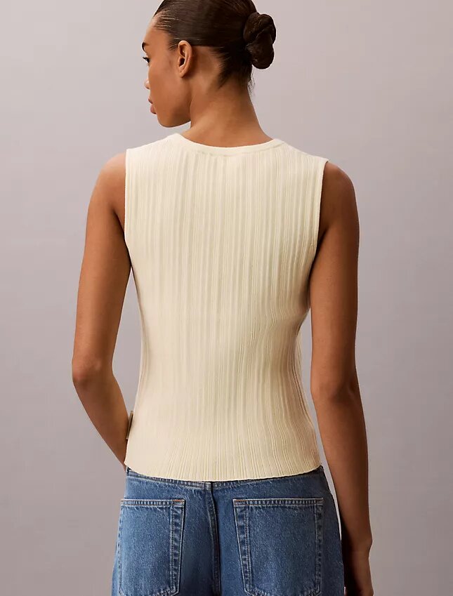 Tanktop mit geripptem V-Ausschnitt Tanktop mit geripptem V-Ausschnitt