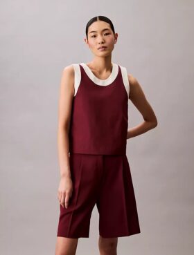Tanktop mit Kontrastbesatz