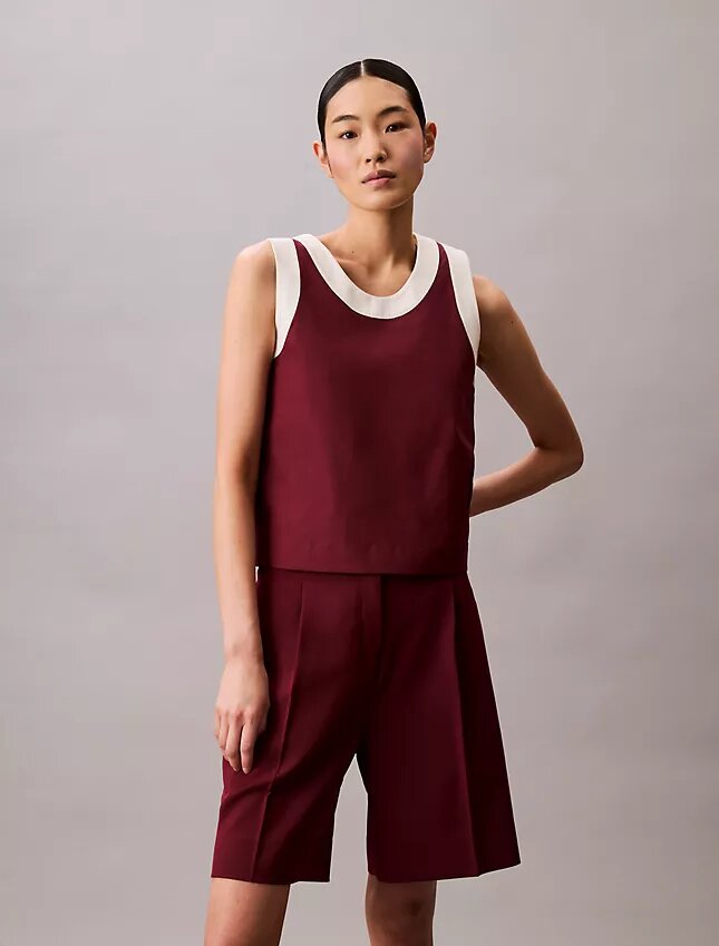 Tanktop mit Kontrastbesatz Tanktop mit Kontrastbesatz