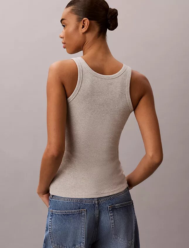 Tanktop mit Logo-Grafik und konturierten Rippen Tanktop mit Logo-Grafik und konturierten Rippen