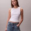 Tanktop mit Logo-Grafik und Rippbündchen Tanktop mit Logo-Grafik und Rippbündchen