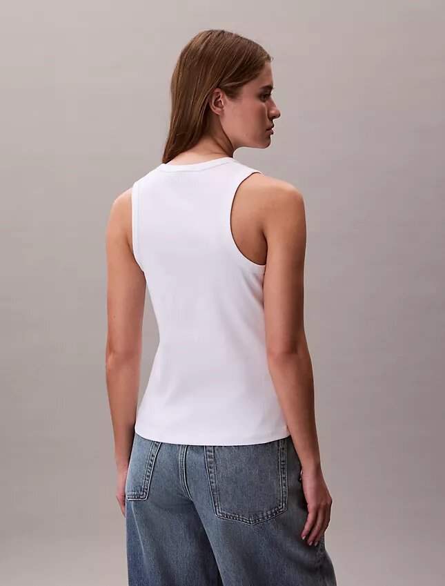 Tanktop mit Logo-Grafik und Rippbündchen Tanktop mit Logo-Grafik und Rippbündchen