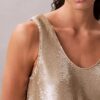 Tanktop mit Pailletten und Rundhalsausschnitt