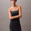 Trägerloses Denim-Minikleid Trägerloses Denim-Minikleid