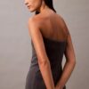 Trägerloses Kleid aus gebürsteter Wollmischung