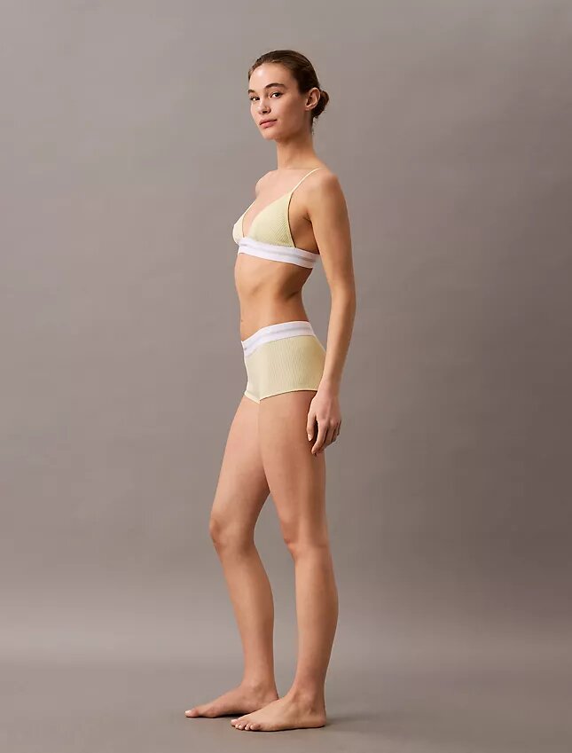 Triangel-Bralette aus Baumwoll-Modal-Stretch-Rippstoff, Unlined Triangel-Bralette aus Baumwoll-Modal-Stretch-Rippstoff, Unlined