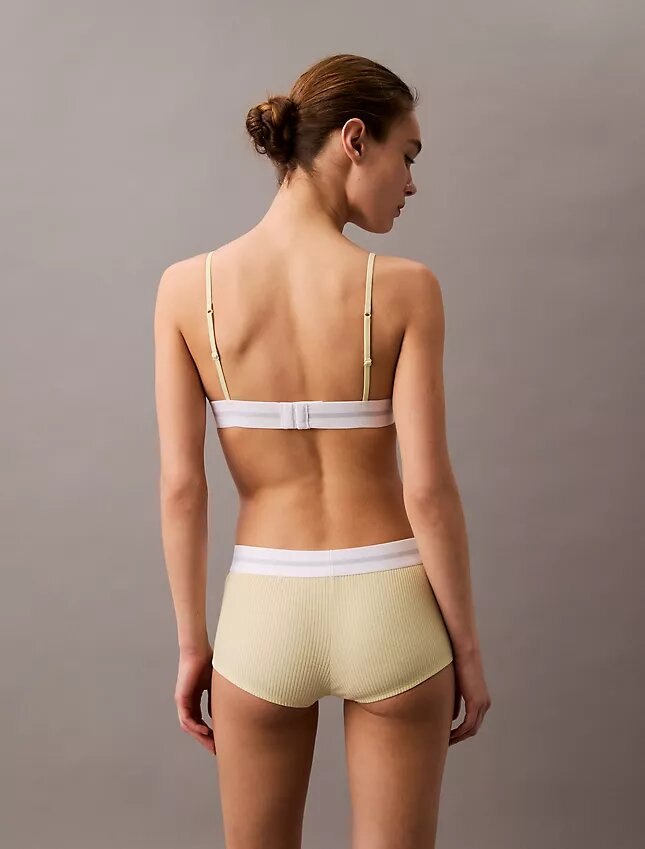Triangel-Bralette aus Baumwoll-Modal-Stretch-Rippstoff, Unlined Triangel-Bralette aus Baumwoll-Modal-Stretch-Rippstoff, Unlined