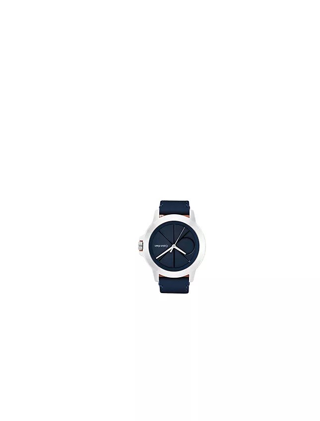 Uhr mit Emblem-Zifferblatt und Lederarmband Uhr mit Emblem-Zifferblatt und Lederarmband