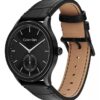 Uhr mit gebürstetem Zifferblatt und Lederarmband Uhr mit gebürstetem Zifferblatt und Lederarmband