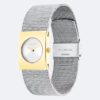 Uhr mit geometrischem Zifferblatt und Mesh-Armband Uhr mit geometrischem Zifferblatt und Mesh-Armband