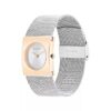 Uhr mit geometrischem Zifferblatt und Mesh-Armband Uhr mit geometrischem Zifferblatt und Mesh-Armband