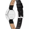 Uhr mit konturierter Lünette, ovalem Zifferblatt und Lederarmband Uhr mit konturierter Lünette, ovalem Zifferblatt und Lederarmband
