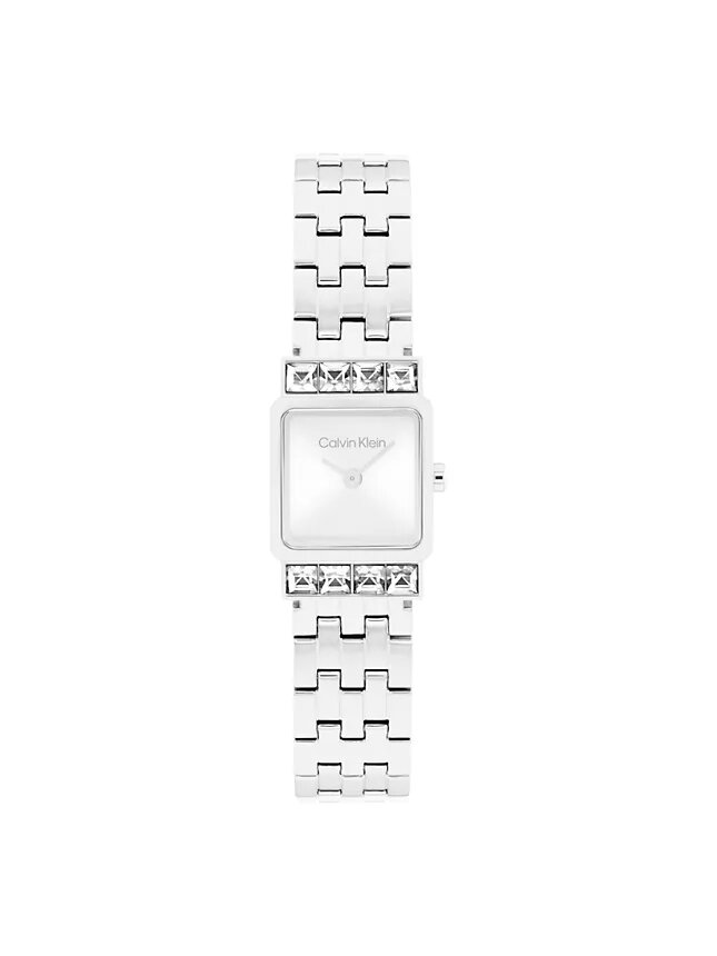 Uhr mit quadratischem Zifferblatt und Gliederarmband Uhr mit quadratischem Zifferblatt und Gliederarmband