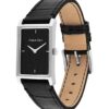 Uhr mit rechteckigem Zifferblatt und Lederarmband Uhr mit rechteckigem Zifferblatt und Lederarmband