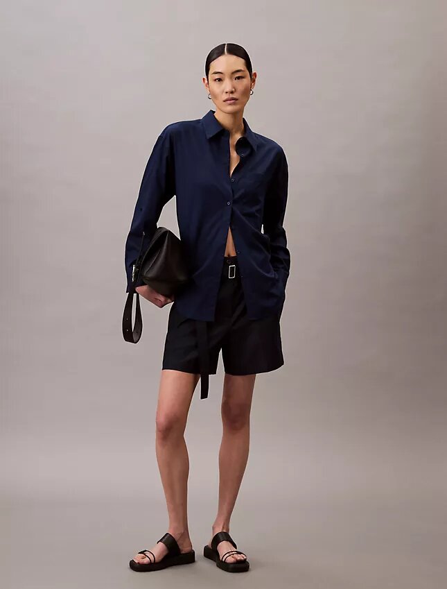 Utility-Shorts aus Wollmischung mit Fischgrätenmuster Utility-Shorts aus Wollmischung mit Fischgrätenmuster