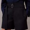 Utility-Shorts aus Wollmischung mit Fischgrätenmuster Utility-Shorts aus Wollmischung mit Fischgrätenmuster