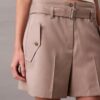 Utility-Shorts aus Wollmischung mit Fischgrätenmuster Utility-Shorts aus Wollmischung mit Fischgrätenmuster