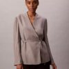 Viskose-Jacquard-Wickelblazer Viskose-Jacquard-Wickelblazer