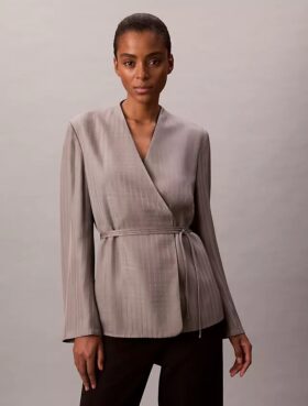 Viskose-Jacquard-Wickelblazer
