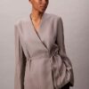 Viskose-Jacquard-Wickelblazer Viskose-Jacquard-Wickelblazer