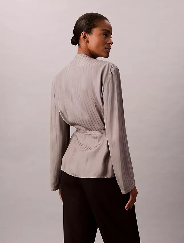 Viskose-Jacquard-Wickelblazer Viskose-Jacquard-Wickelblazer