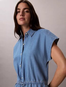 Washed Chambray-Strampler Washed Chambray-Strampler