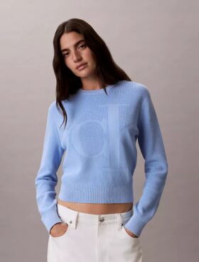 Weicher Baumwollpullover mit Monogram