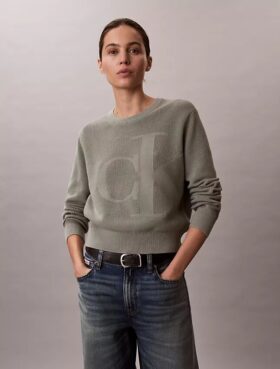 Weicher Baumwollpullover mit Monogram